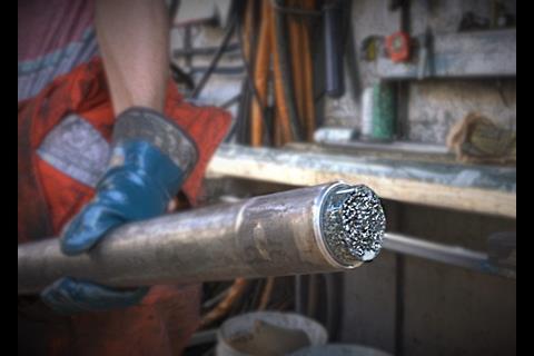 A vanadium drill core from Quebec, Canada (credit: Vanadium Corp)